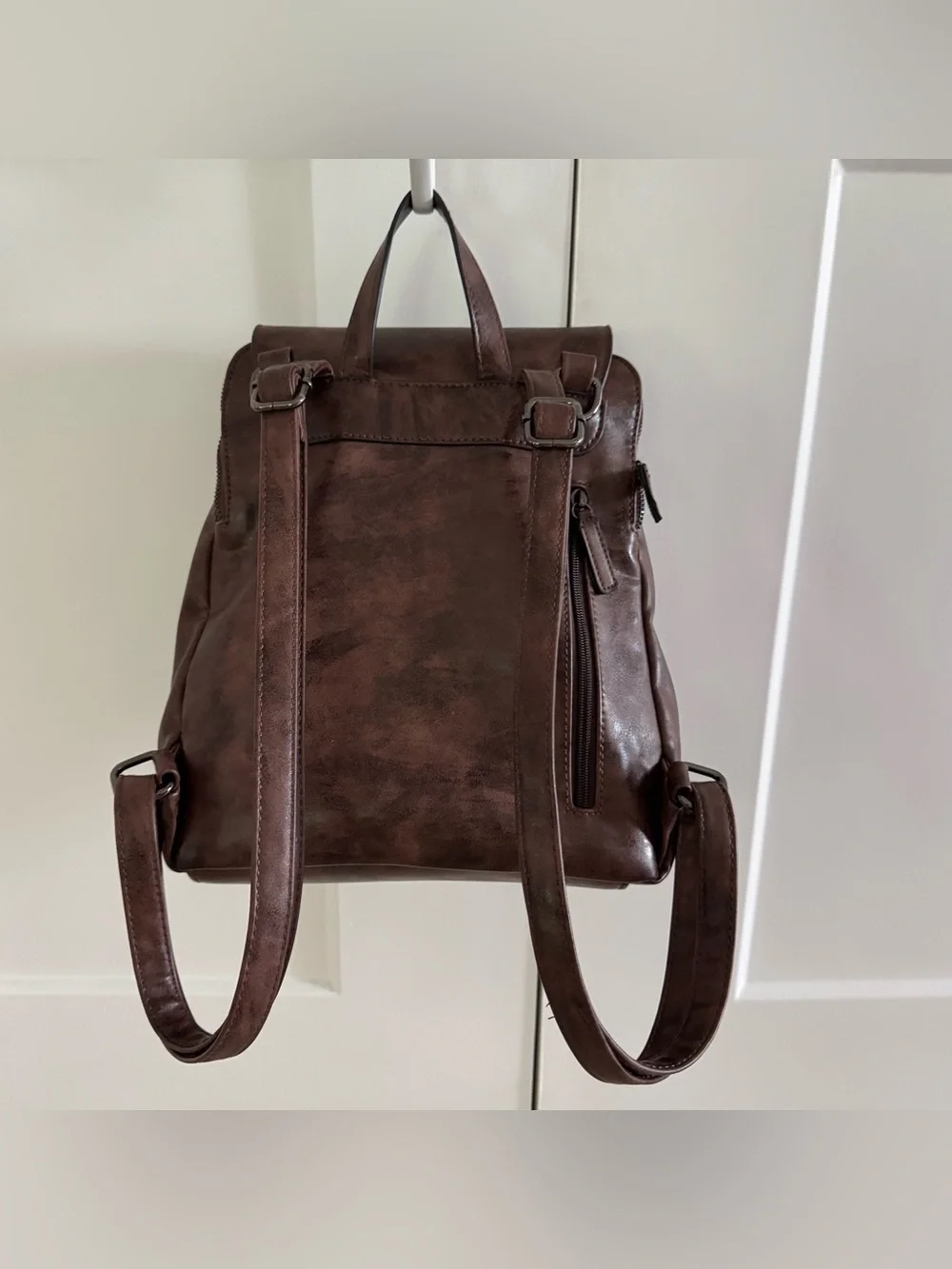 Angel Kiss Backpack / Purse Vegan Leather Zipper‎ Magnetic Flap
